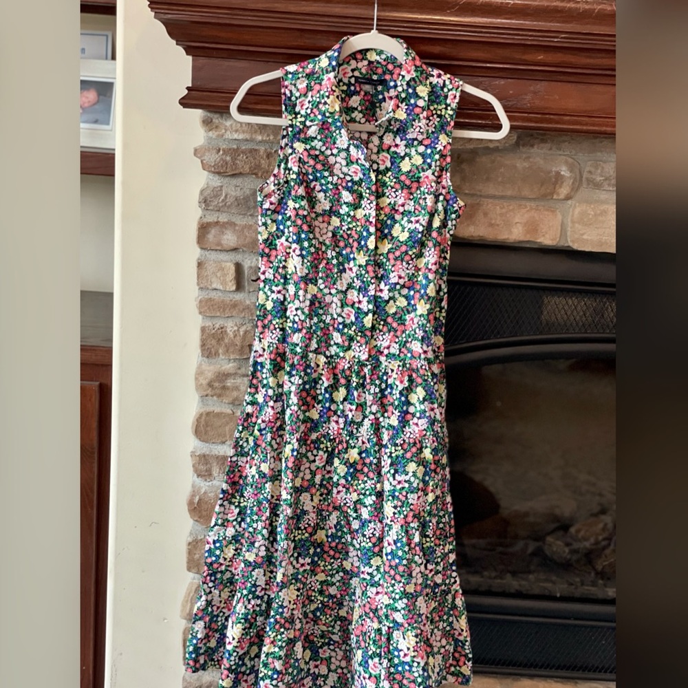 Tommy Hilfiger size 4 floral linen shirt dress